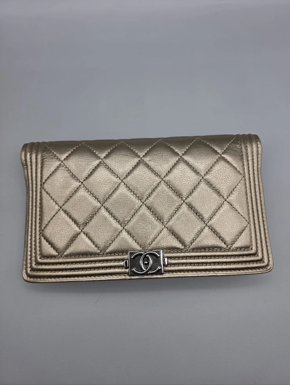 💛CHANEL Yen Gold Leather Wallet/Clutch💛